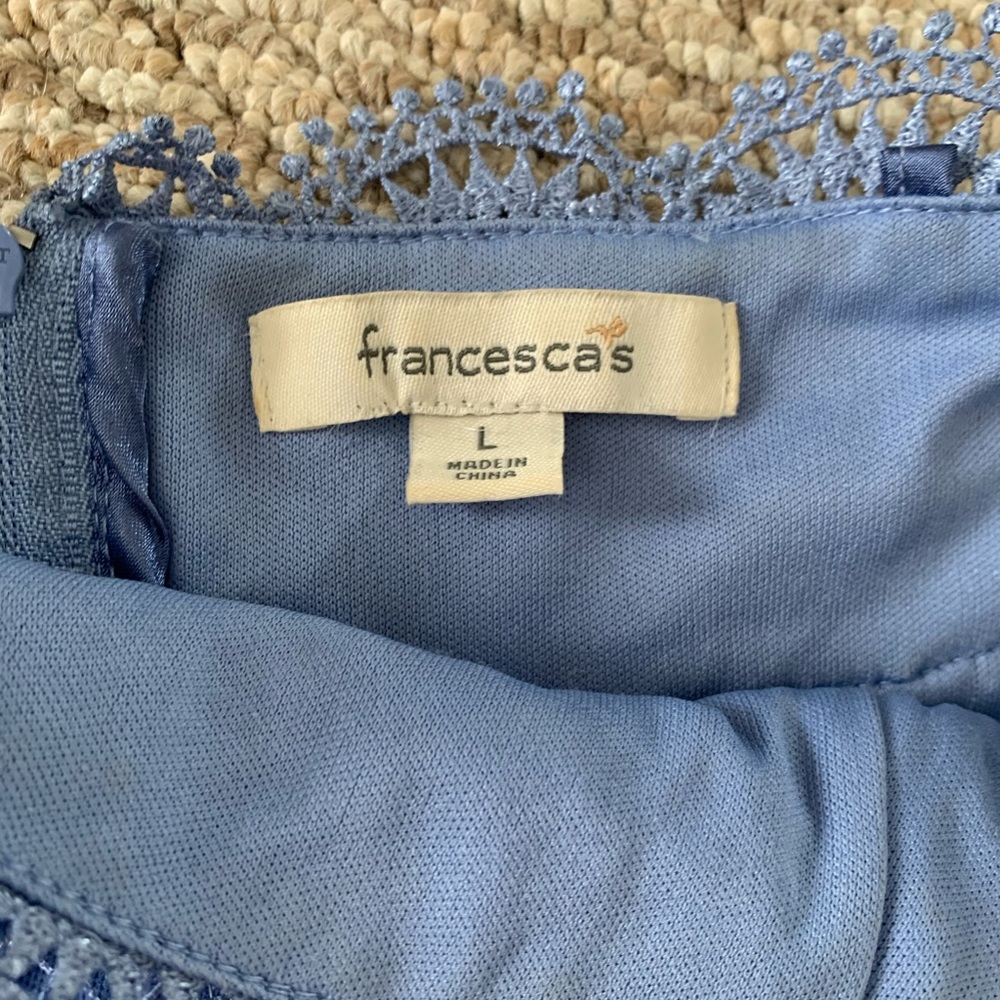Francescas Pale Blue Lace Off The Shoulder Dress